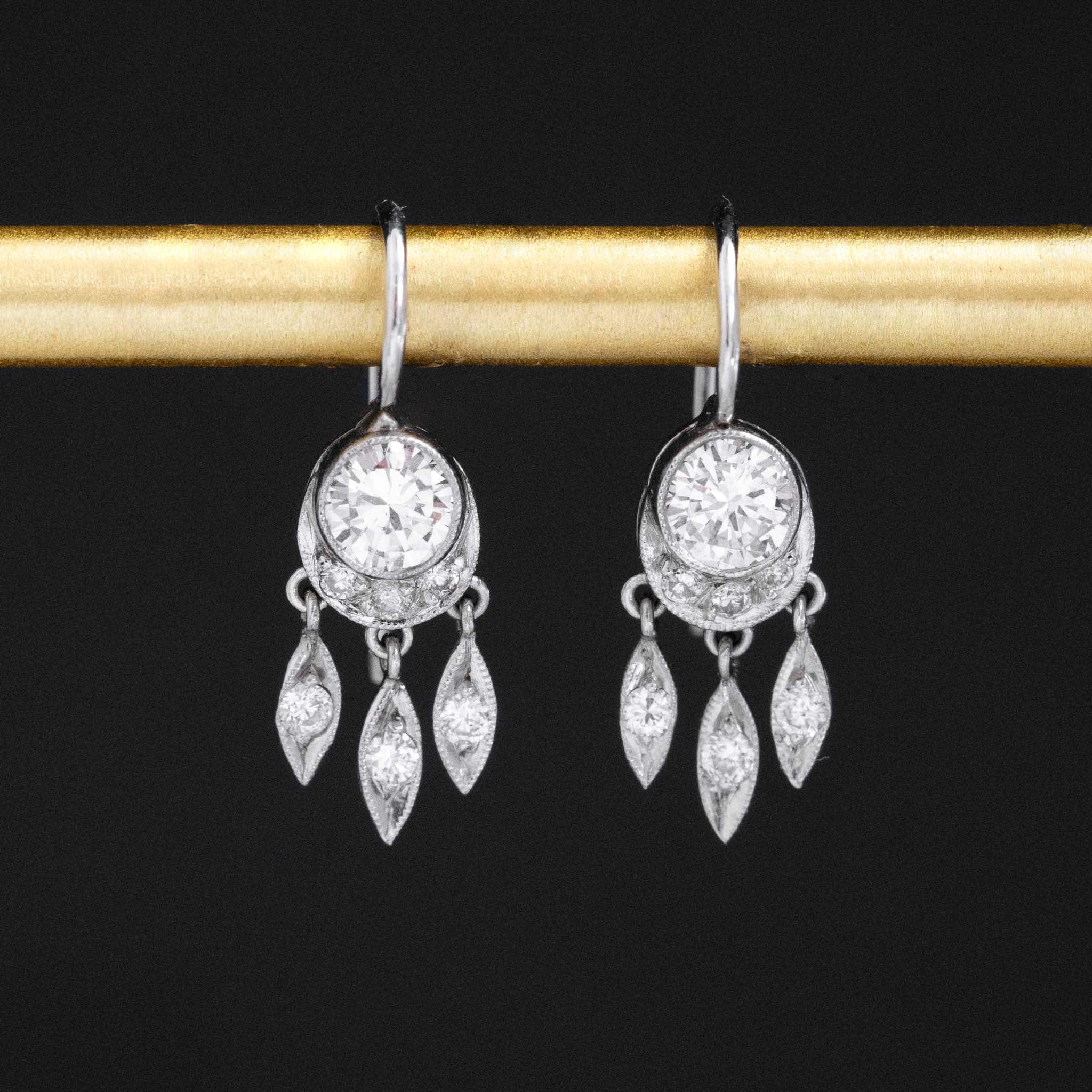 .74ctw Diamond Dangle Conversion Earrings