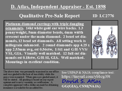 .74ctw Diamond Dangle Conversion Earrings