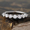 .74ctw Round Brilliant Cut Diamond Shared-Prong Band with Antique Diamonds in platinum, antique-inspired one-of-a-kind wedding band