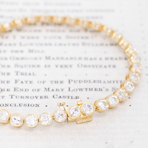 7.51ctw Old European Cut Diamond Bezel Tennis Bracelet
