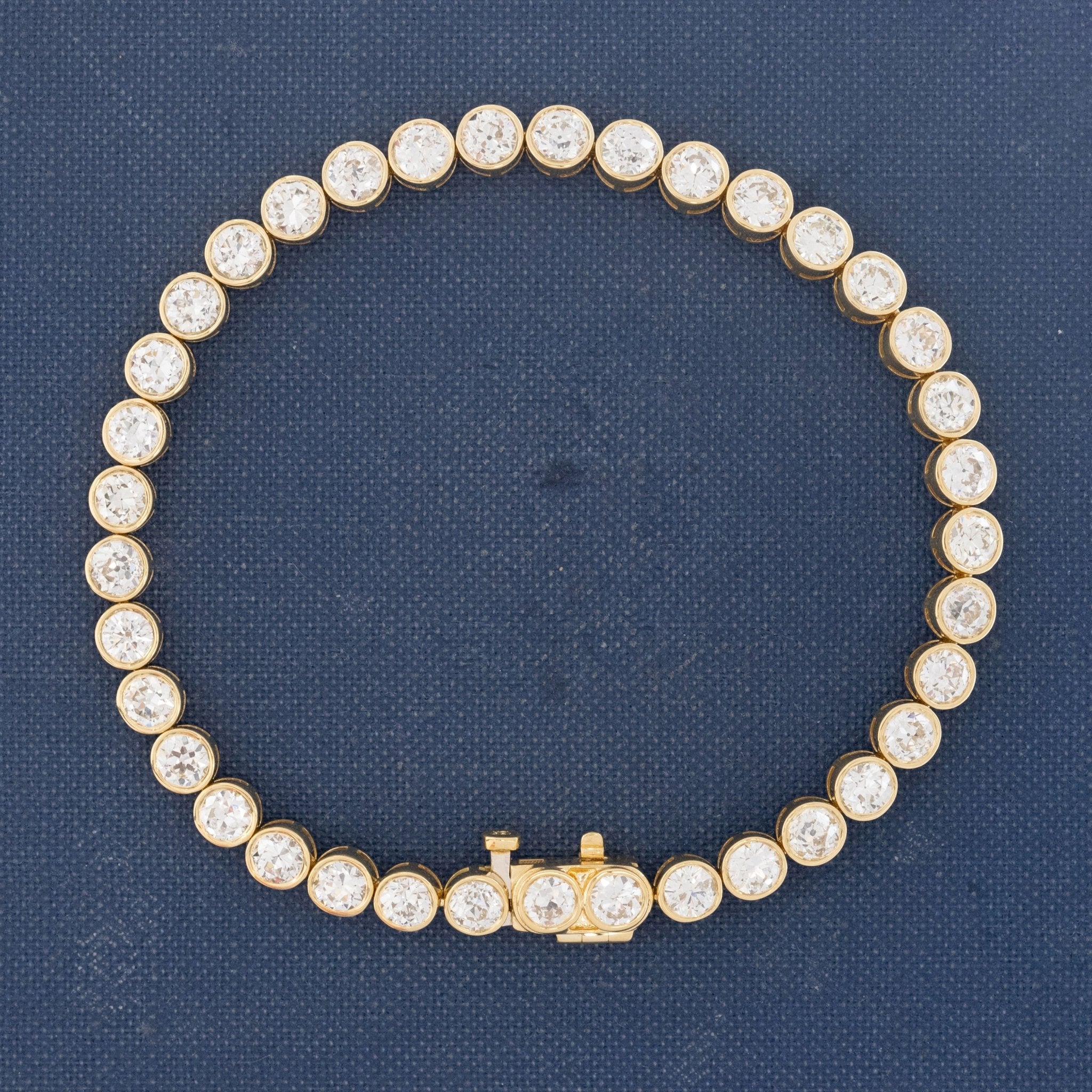 7.51ctw Old European Cut Diamond Bezel Tennis Bracelet