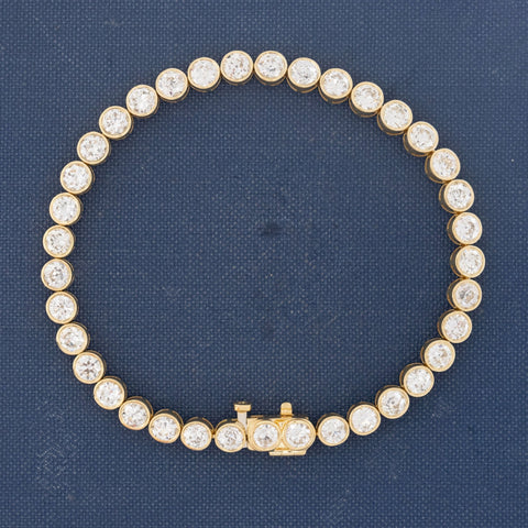7.51ctw Old European Cut Diamond Bezel Tennis Bracelet