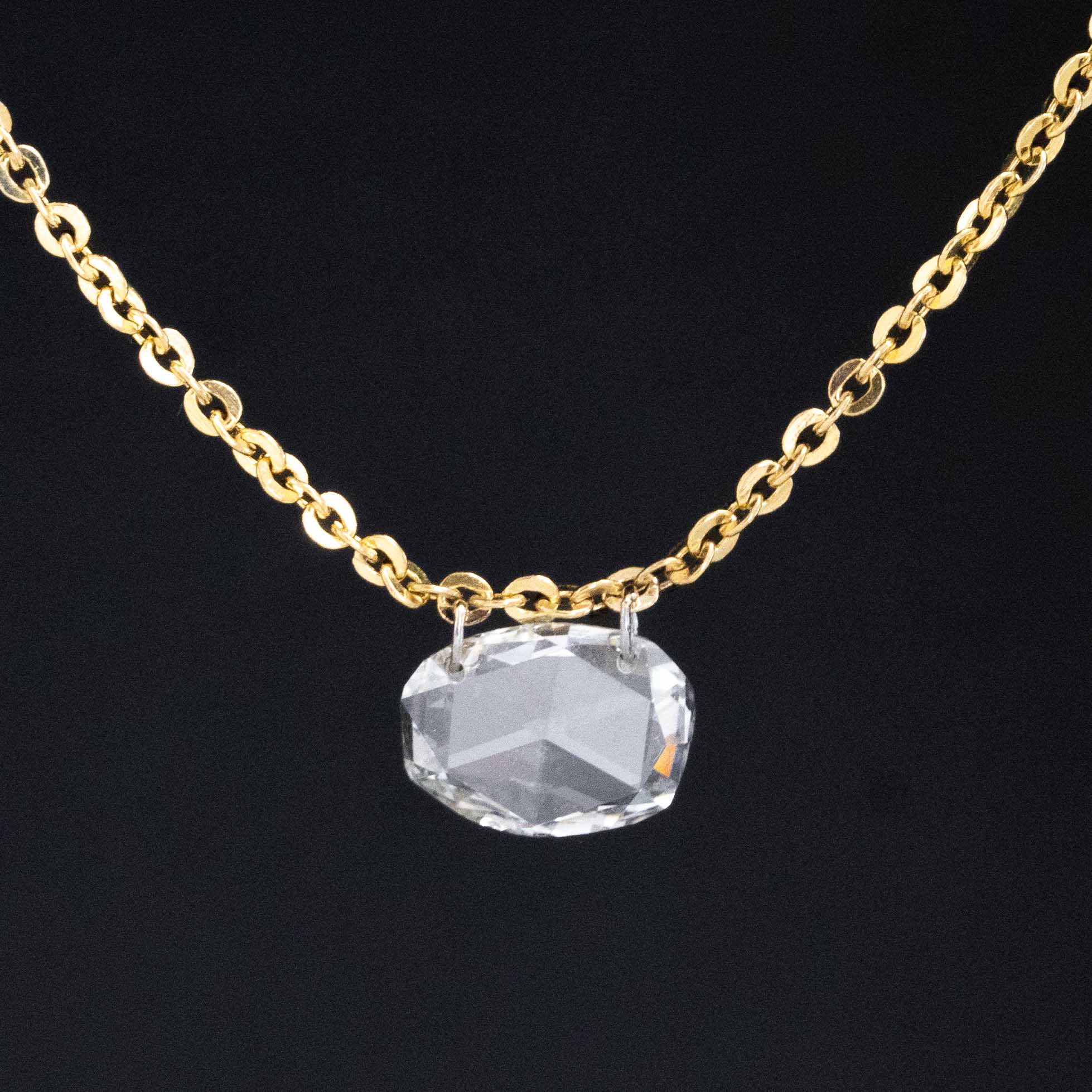 .75ct Oval Rose Cut Diamond Pendant