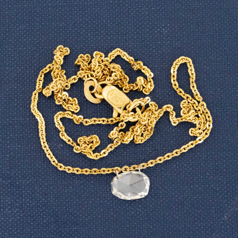 .75ct Oval Rose Cut Diamond Pendant