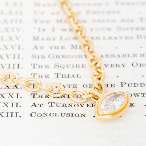 .75ct Vintage Marquise Cut Diamond Necklace