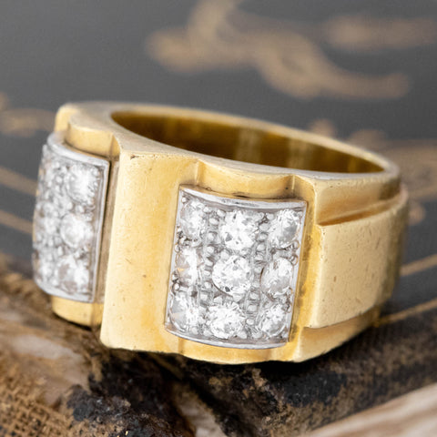 .75ctw Antique Diamond Tank Ring