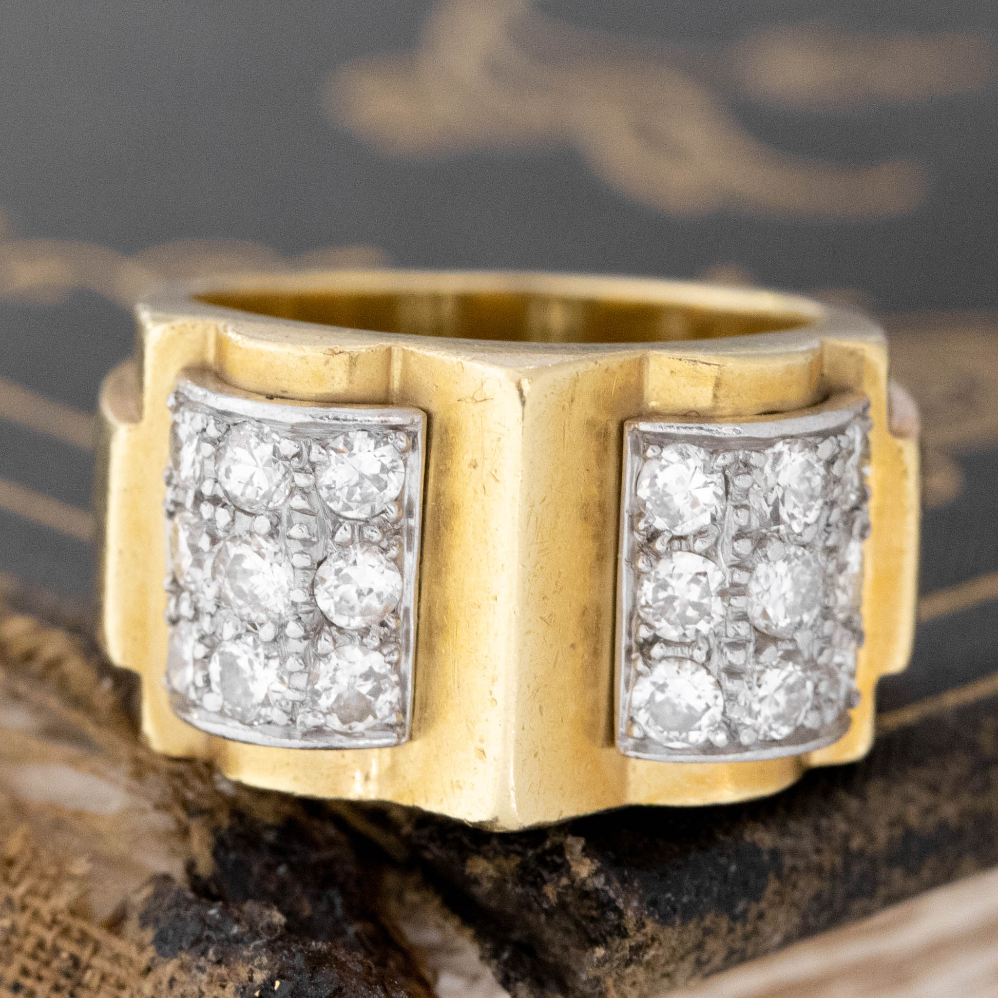 .75ctw Antique Diamond Tank Ring