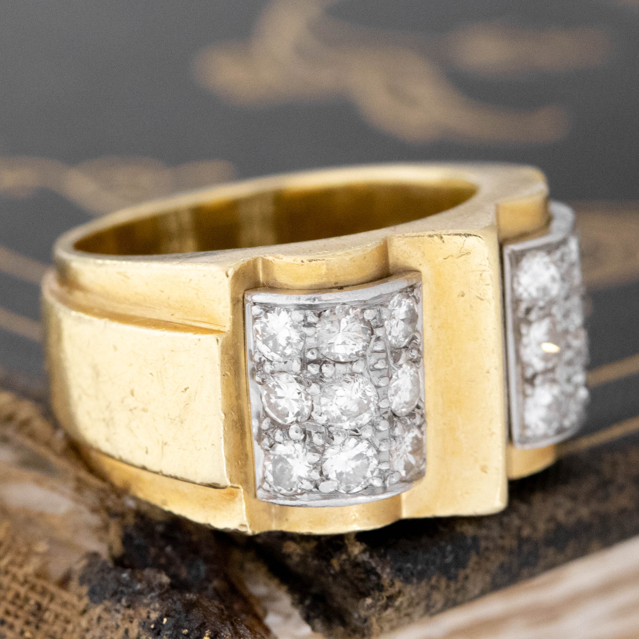 .75ctw Antique Diamond Tank Ring