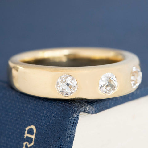 .75ctw Old European Cut Diamond 3-Stone Band