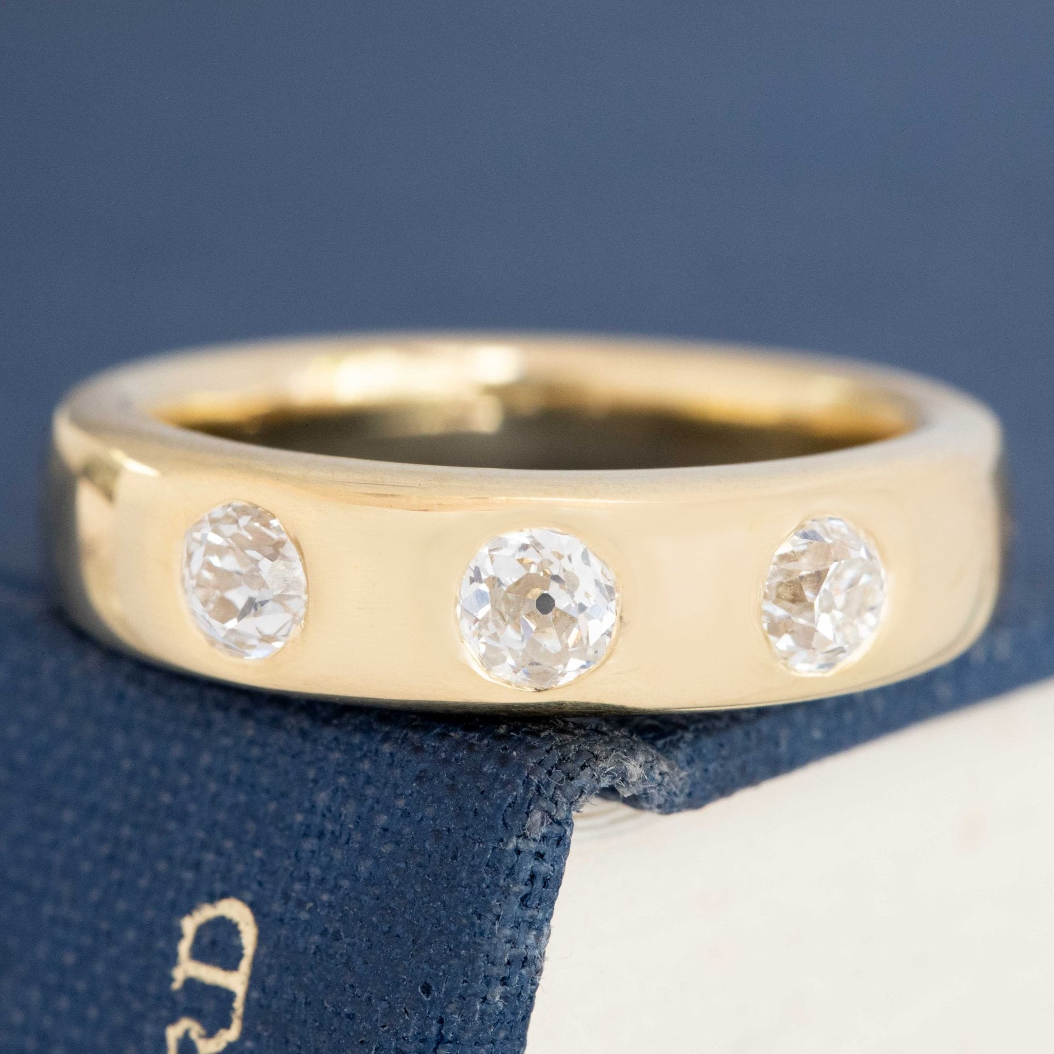 .75ctw Old European Cut Diamond 3-Stone Band