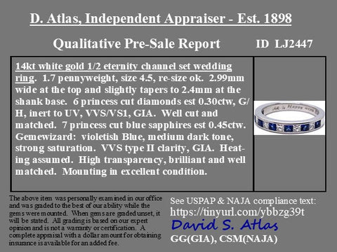 .75ctw Sapphire & Diamond Half-Eternity Band