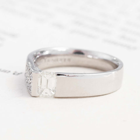 .75ctw Vintage Emerald Cut & Diamond Abstract Ring