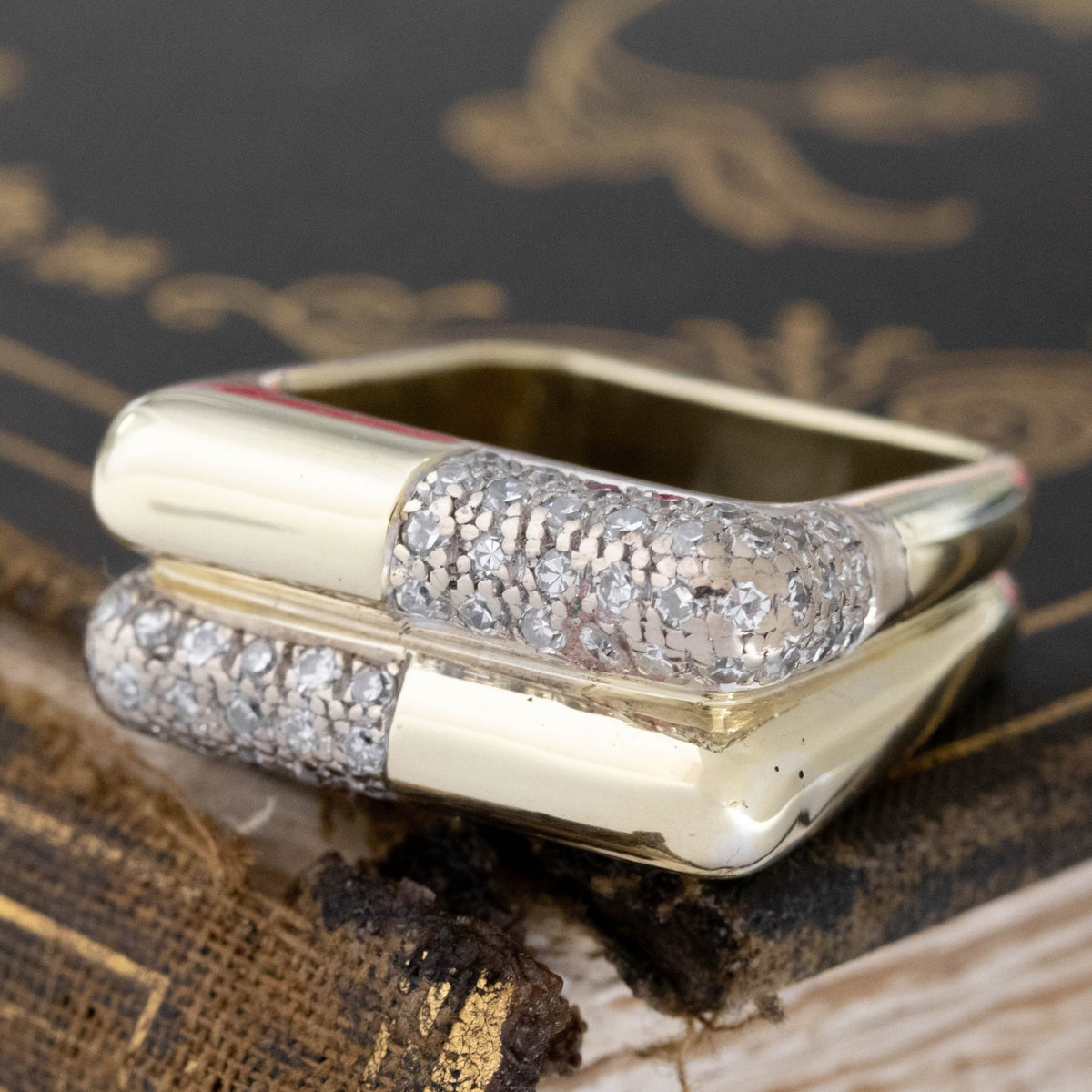 Square Mod Frame .75ctw Vintage Square Mod Band