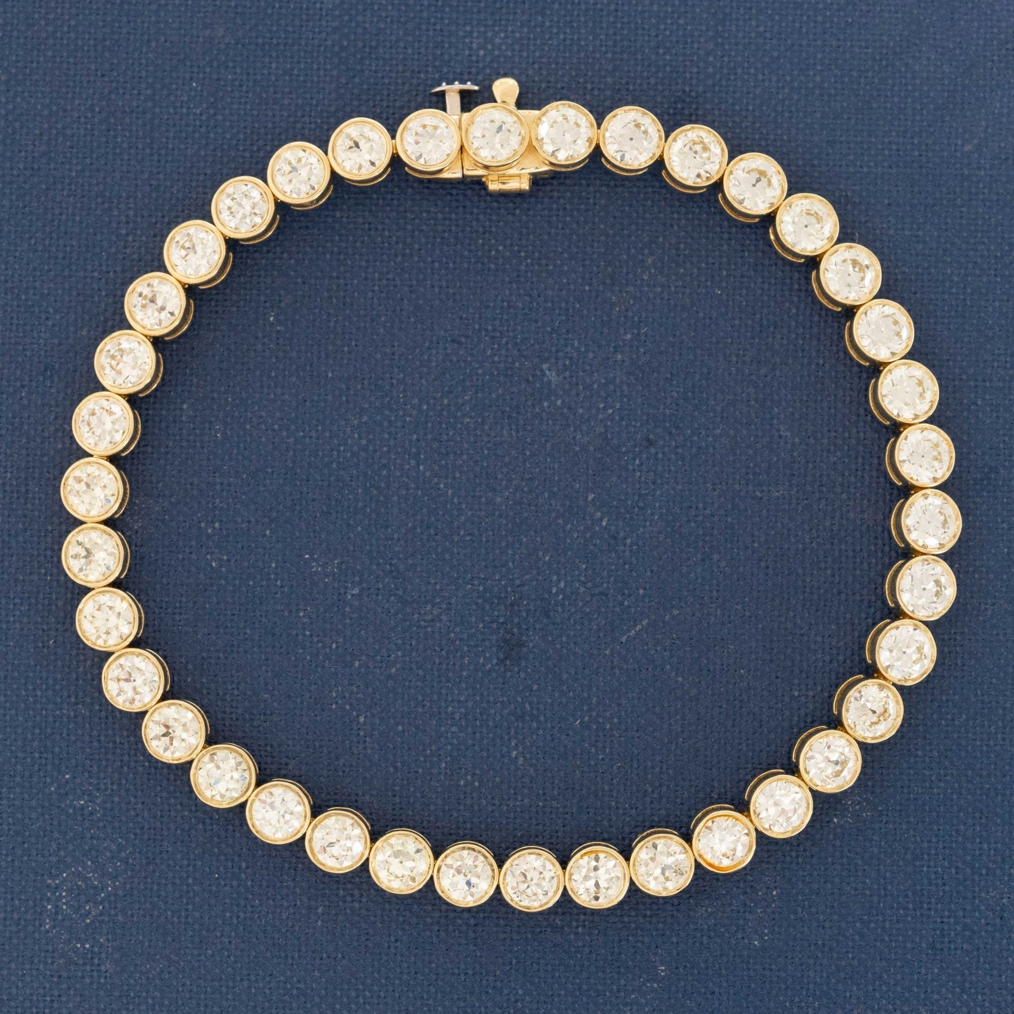 7.68ctw Old European Cut Diamond Bezel Tennis Bracelet