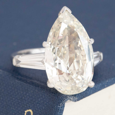 7.66ctw Pear Cut Diamond Solitaire, GIA N SI2