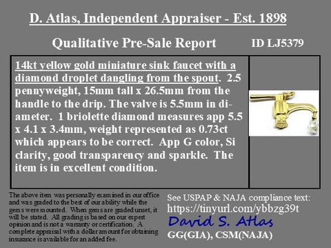 .76ct Briolette Cut Diamond Faucet Pendant