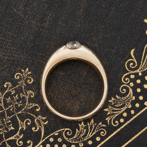 .77ct Old Mine Cut Diamond Flush Set Ring