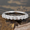 .77ctw Petite Old Mine Cut Diamond Half-Hoop Band with Old Mine Cut Diamonds in platinum, antique-inspired one-of-a-kind wedding band