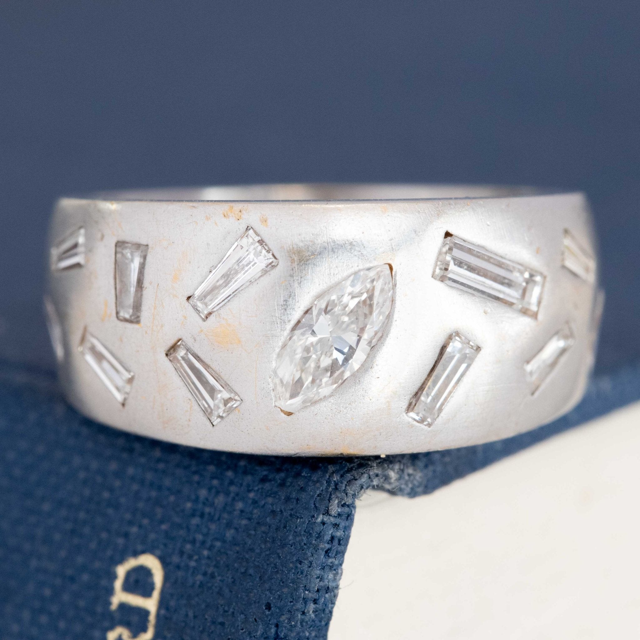 .77ctw Vintage Marquise & Baguette Mixed Cut Diamond Band