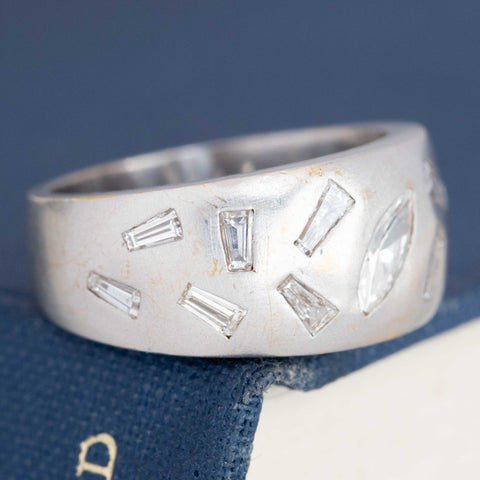 .77ctw Vintage Marquise & Baguette Mixed Cut Diamond Band