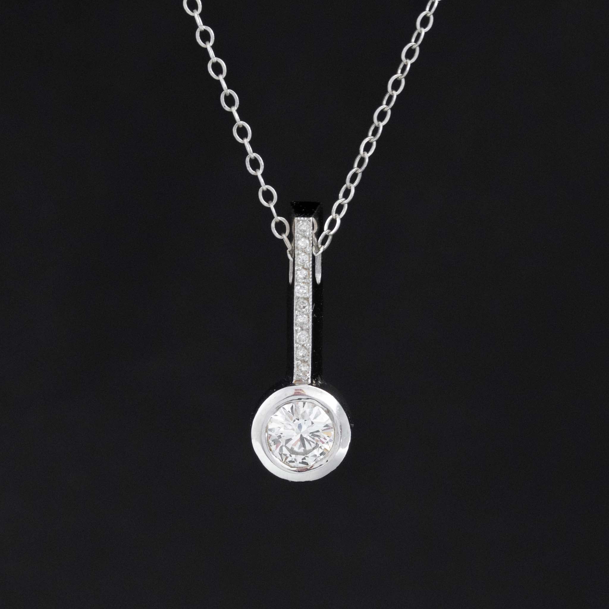 .78ctw Diamond Drop Bar Pendant