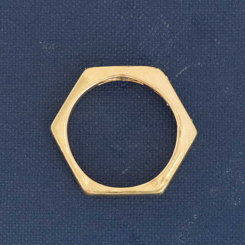 .78ctw Vintage Carre Cut Diamond Hexagonal Shank Band