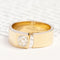 .79ct Old Mine Cut Diamond Open Cigar Band with Old Mine Cut Diamonds in yellow gold, antique-inspired one-of-a-kind wedding band