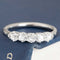 .79ctw Petite Old Mine Cut Diamond 5-Stone Band with Old Mine Cut Diamonds in platinum, antique-inspired one-of-a-kind wedding band