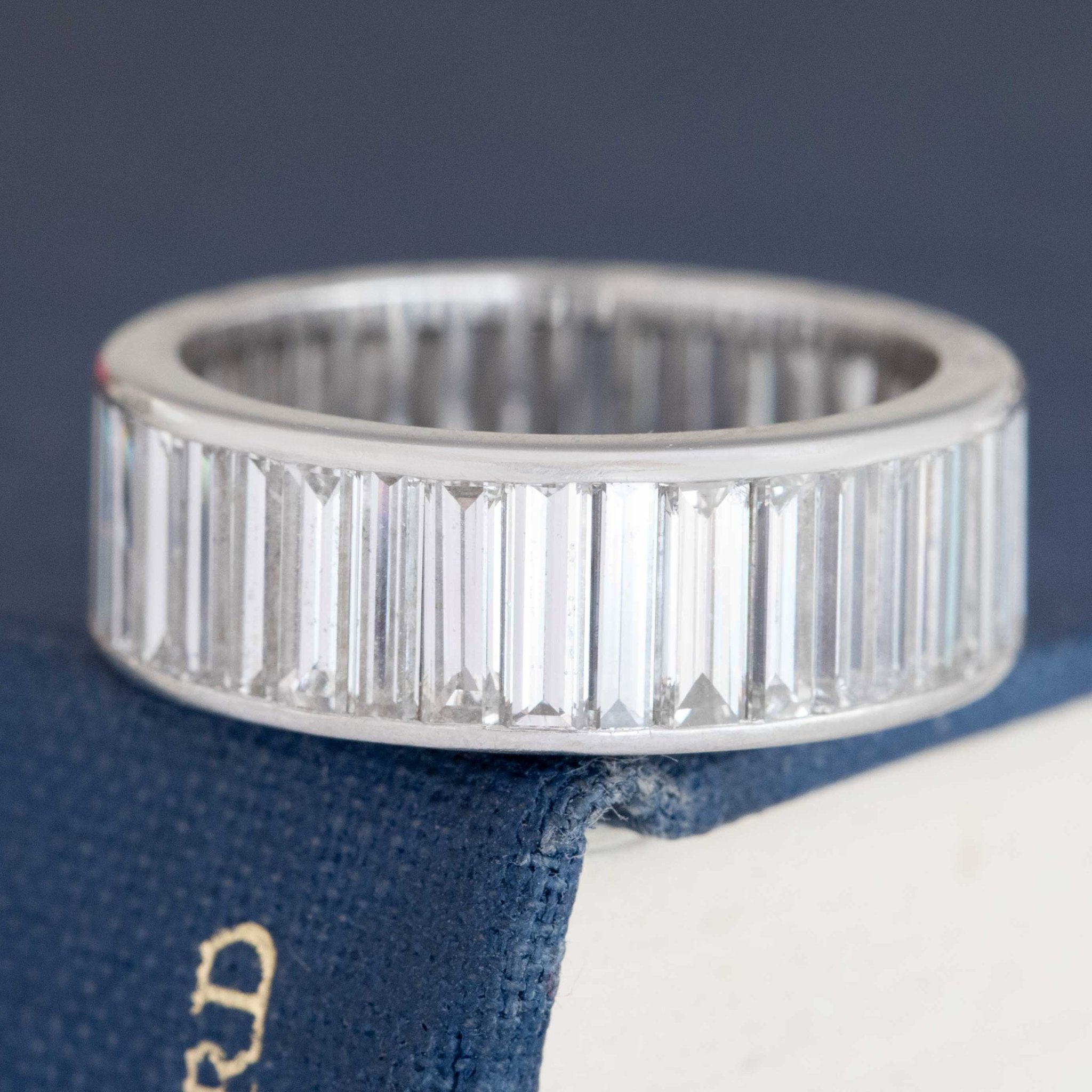 9.65ctw Vintage Baguette Cut Diamond Channel Set Band, by David Webb