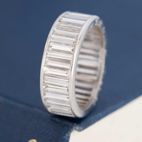 9.65ctw Vintage Baguette Cut Diamond Channel Set Band, by David Webb