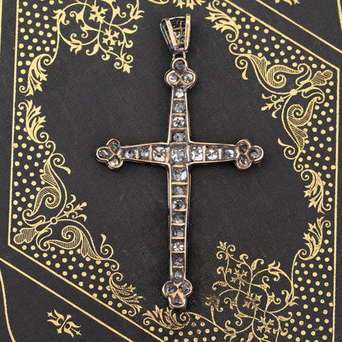 8.05ctw Antique Victorian Diamond Cross Pendant