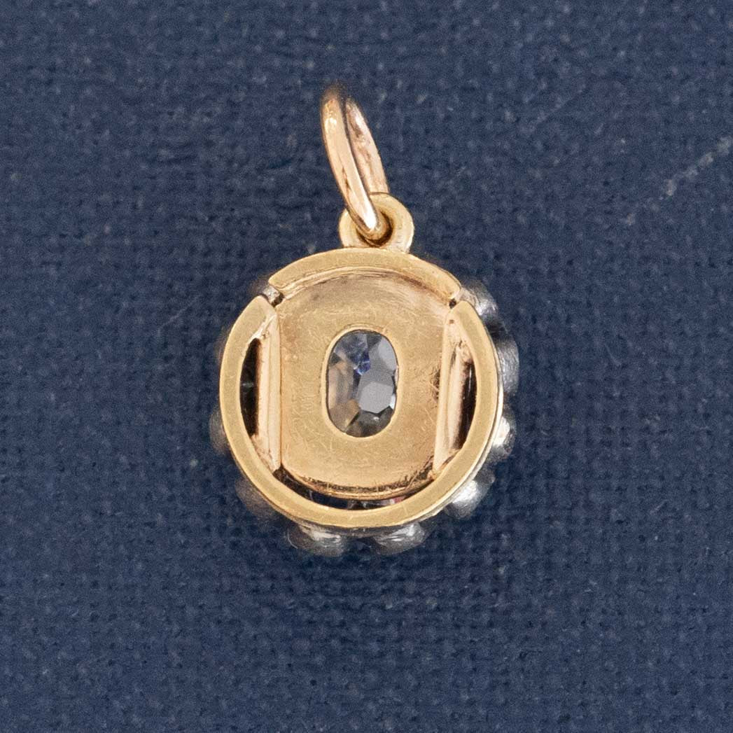 .80ct (est) Antique Elongated Old Mine Cut Diamond Collet Pendant/Charm