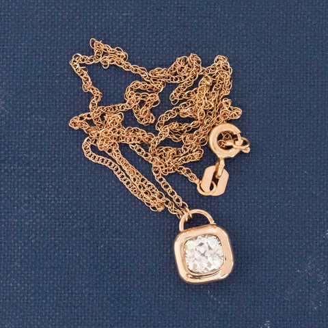 .80ct Old Mine Cut Diamond Bezel Pendant