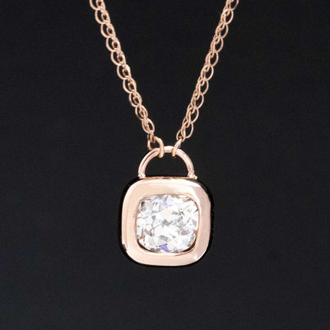 .80ct Old Mine Cut Diamond Bezel Pendant