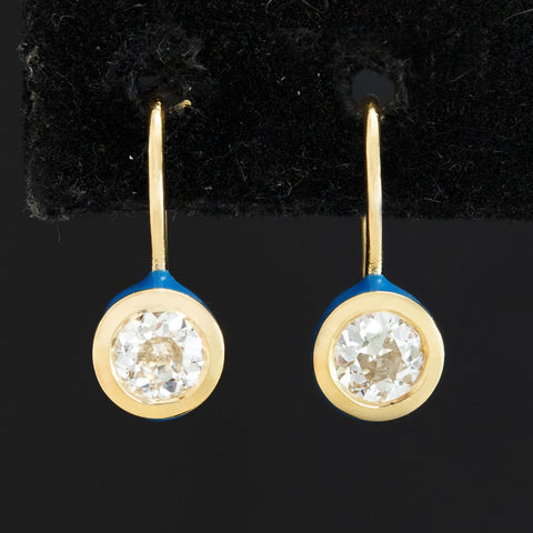 .80ctw Old European Cut Diamond "Dot" Earrings