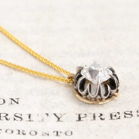 .62ct Old Mine Cut Diamond Collet Pendant
