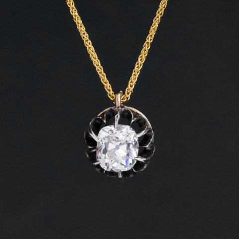.62ct Old Mine Cut Diamond Collet Pendant
