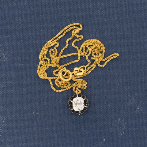 .62ct Old Mine Cut Diamond Collet Pendant