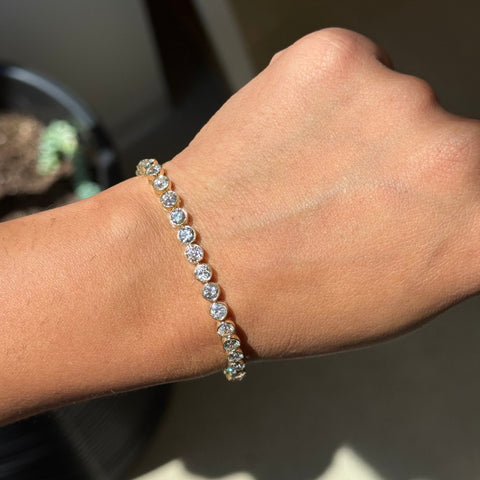 8.11ctw Old European Cut Diamond Bezel Tennis Bracelet