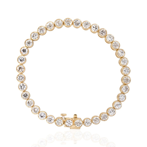 8.11ctw Old European Cut Diamond Bezel Tennis Bracelet