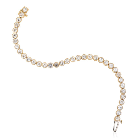 8.11ctw Old European Cut Diamond Bezel Tennis Bracelet