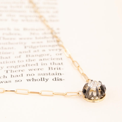 .81ct Old Mine Cut Diamond Victorian Buttercup Pendant