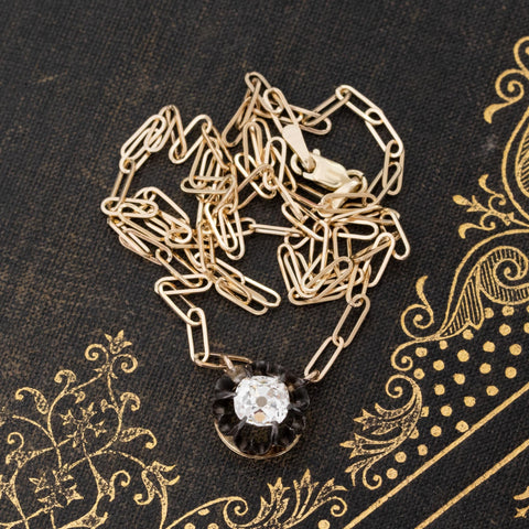 .81ct Old Mine Cut Diamond Victorian Buttercup Pendant
