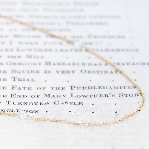 .81ctw Briolette Cut Diamond Station Necklace