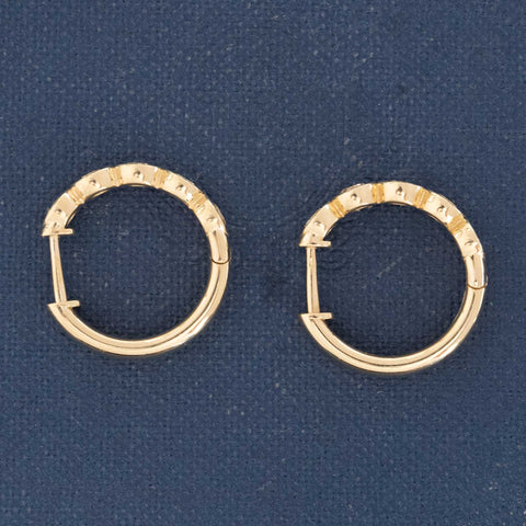 .82ctw Old European Cut Diamond Bezel Hoop Huggies