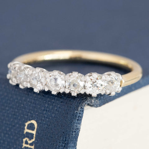 .82ctw Petite Old Mine Cut Diamond 7-Stone Band
