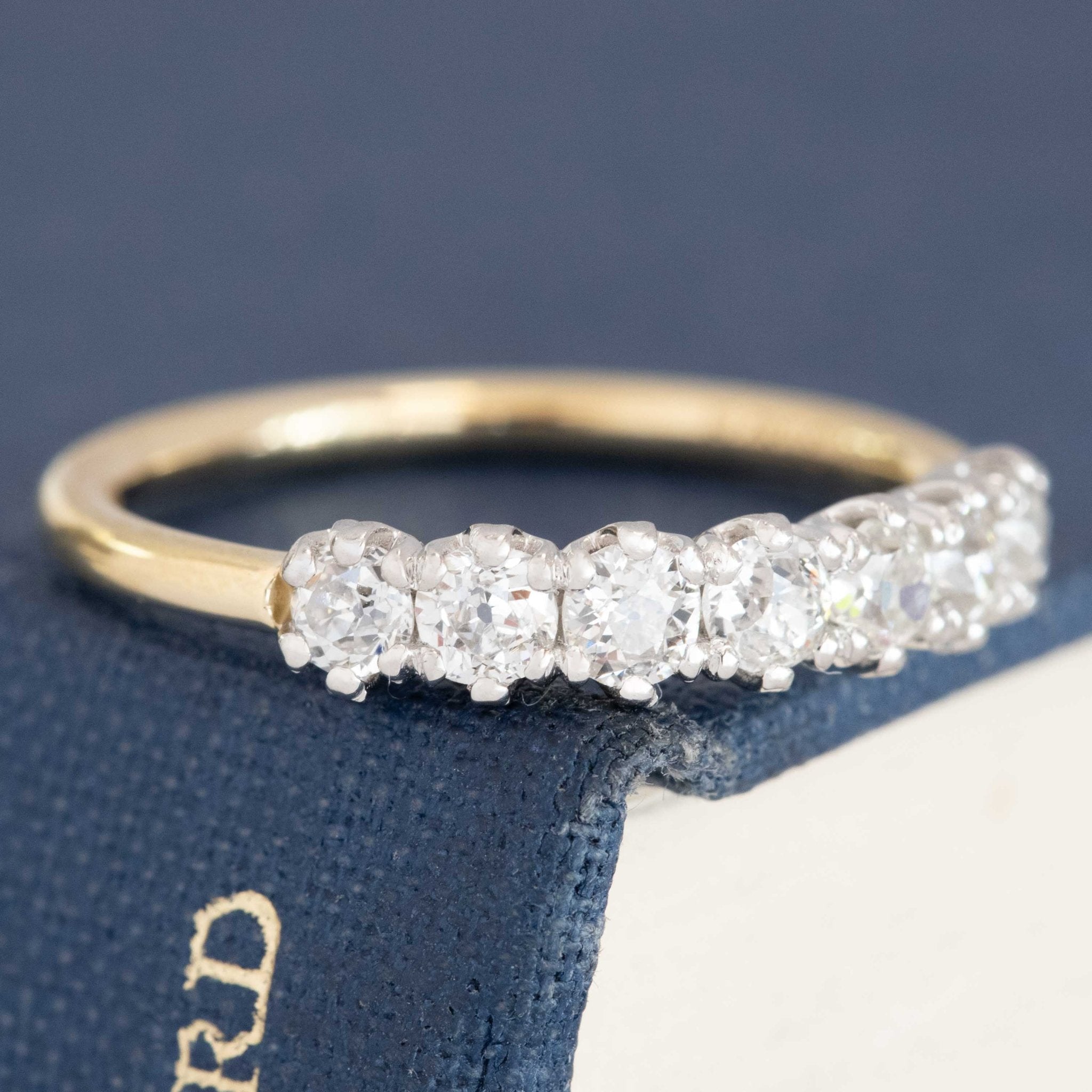 .82ctw Petite Old Mine Cut Diamond 7-Stone Band