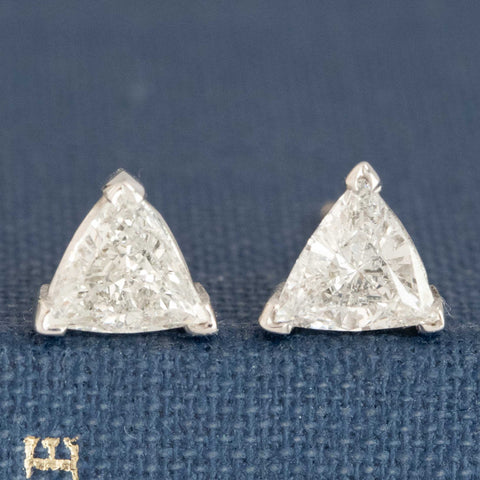 .82ctw Triangle Cut Diamond Stud Earrings