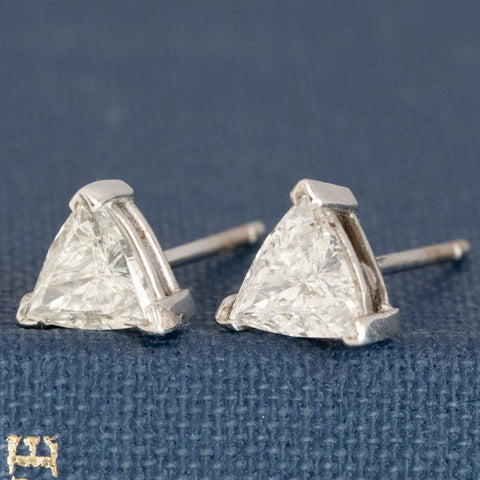 .82ctw Triangle Cut Diamond Stud Earrings