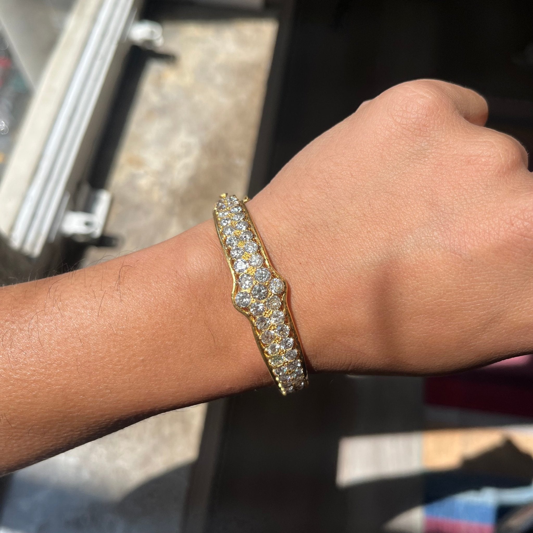 8.30ctw Victorian Old European Cut Diamond Cluster Bangle